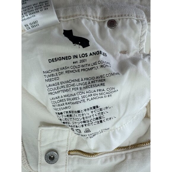 AG Adriano Goldschmied Farrah Boot Crop Jeans 32 High Rise Cream White Wide Leg - Picture 13 of 13